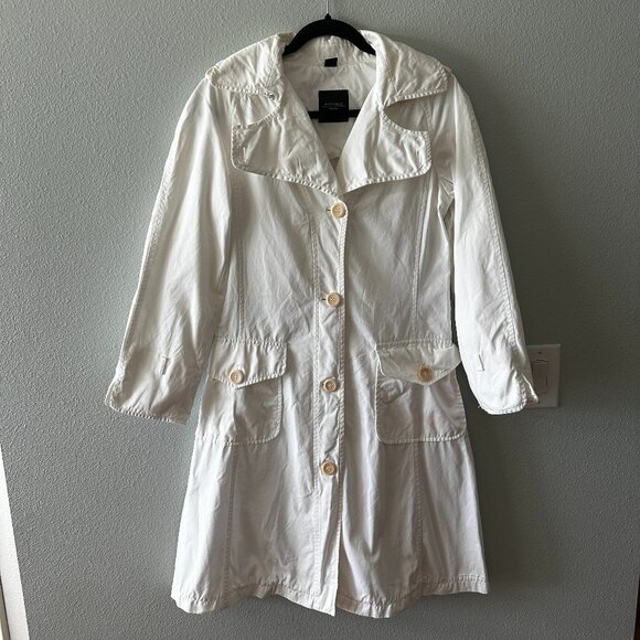 *As Is* Weekend Max Mara White 100% Cotton Trench Coat Women's size US 2 - Picture 1 of 11